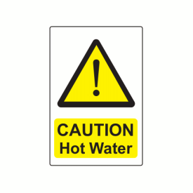 CL7550CHW - 75 x 50mm Caution Hot Water Colour PP Label