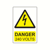 CL7550D240 - 75 x 50mm Danger 240 Volts Colour PP Label