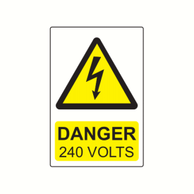 CL7550D240 - 75 x 50mm Danger 240 Volts Colour PP Label