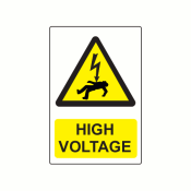CL7550HV - 75 x 50mm Danger High Voltage Colour PP Label