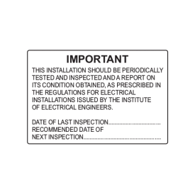 CL7550IID - 75 x 50mm Inspect Installation Colour Polypropylene Label