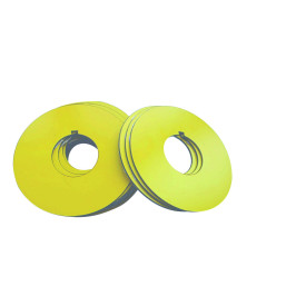 EL60BYDB10 - 60mm Yellow Blank Emergency Stop Laminate Label, Pack of 10