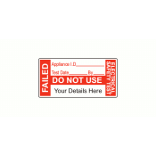 SL3819PATF - 38 x 19mm PAT Failed Polypropylene Label - Select Quantity From Dropdown
