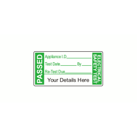 SL3819PATP - 38 x 19mm PAT Passed Polypropylene Label - Select Quantity From Dropdown
