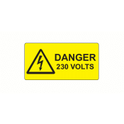SL5025D230 - 50 x 25mm Danger 230 Volts Polypropylene Label
