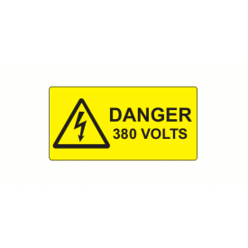 SL5025D380 - 50 x 25mm Danger 380 Volts Polypropylene Label