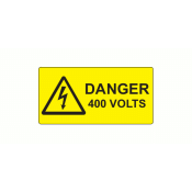 SL5025D400 - 50 x 25mm Danger 400 Volts Polypropylene Label