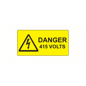 SL5025D415 - 50 x 25mm Danger 415 Volts Polypropylene Label