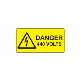 SL5025D440 - 50 x 25mm Danger 440 Volts Polypropylene Label