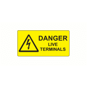 SL5025DLT - 50 x 25mm Danger Live Terminals Polypropylene Label