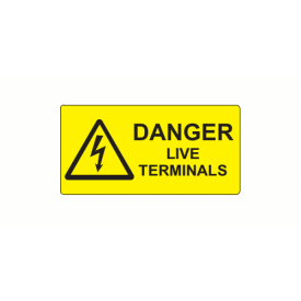 SL5025DLT - 50 x 25mm Danger Live Terminals Polypropylene Label