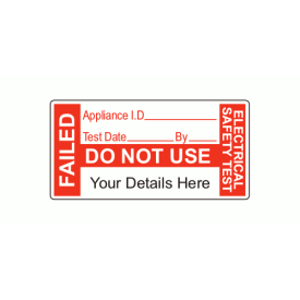SL5025PATF - 50 x 25mm PAT Failed Polypropylene Label - Select Quantity From Dropdown