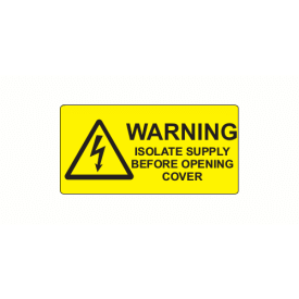 SL5025WIS - 50 x 25mm Warning Isolate Supply Polypropylene Label