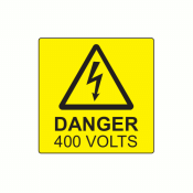 SL5050D400 - 50 x 50mm Danger 400 Volts Polypropylene Label