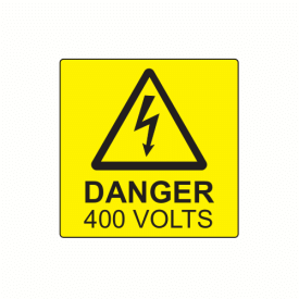 SL5050D400 - 50 x 50mm Danger 400 Volts Polypropylene Label