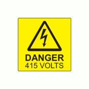 SL5050D415 - 50 x 50mm Danger 415 Volts Polypropylene Label