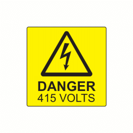 SL5050D415 - 50 x 50mm Danger 415 Volts Polypropylene Label