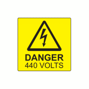 SL5050D440 - 50 x 50mm Danger 440 Volts Polypropylene Label