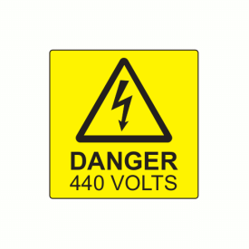 SL5050D440 - 50 x 50mm Danger 440 Volts Polypropylene Label