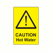 EL7550CHWB10 - 75 x 50mm Caution Hot Water Engraved Laminate Label, Pack of 10