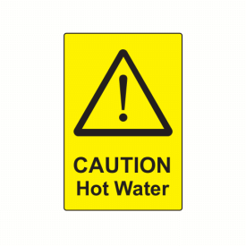 EL7550CHWB10 - 75 x 50mm Caution Hot Water Engraved Laminate Label, Pack of 10