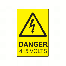SL7550D415 - 75 x 50mm Danger 415 Volts Polypropylene Label