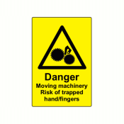 EL7550DMMB10 - 75 x 50mm Danger Moving Machinery Engraved Label, Pack of 10