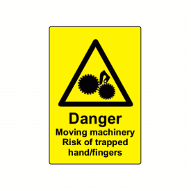 EL7550DMMB10 - 75 x 50mm Danger Moving Machinery Engraved Label, Pack of 10