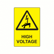 EL7550HVB10 - 75 x 50mm Danger High Voltage Engraved Laminate Label, Pack of 10