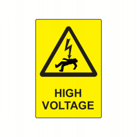 SL7550HV - 75 x 50mm Danger High Voltage Polypropylene Label