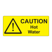 EL8035CHWB10 - 80 x 35mm Caution Hot Water Engraved Laminate Label, Pack of 10