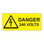 SL8035D240 - 80 x 35mm Danger 240 Volts Polypropylene Label