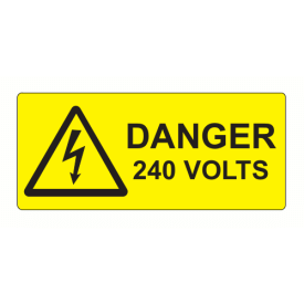 SL8035D240 - 80 x 35mm Danger 240 Volts Polypropylene Label
