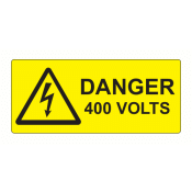 SL8035D400 - 80 x 35mm Danger 400 Volts Polypropylene Label