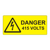 SL8035D415 - 80 x 35mm Danger 415 Volts Polypropylene Label
