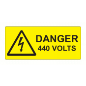 SL8035D440 - 80 x 35mm Danger 440 Volts Polypropylene Label