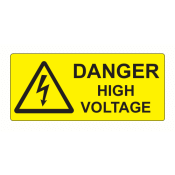 EL8035DHVB10 - 80 x 35mm Danger High Voltage Engraved Laminate Label, Pack of 10