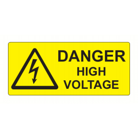 SL8035DHV - 80 x 35mm Danger High Voltage Polypropylene Label