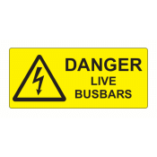 EL8035DLBB10 - 80 x 35mm Danger Live Busbars Engraved Laminate Label, Pack of 10