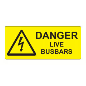 SL8035DLB - 80 x 35mm Danger Live Busbars Polypropylene Label