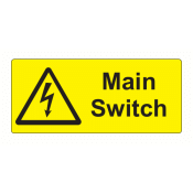 EL8035MSB10 - 80 x 35mm Warning Main Switch Engraved Laminate Label, Pack of 10