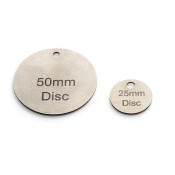 EL25SSVTVAR - 25mm Valve Tag Laser Engraved Stainless Steel with Custom Text, 1 Tag
