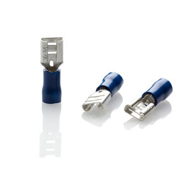 BF6608VR - Blue Female Push-On Connector for 6.3mm Tab, Pack of 100