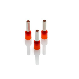 CEF418F-K - 4.0mm Long Cord End Ferrule, Orange French Type, 1000 Pieces
