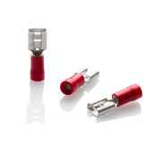 RF6608VR - Red Female Push-On Connector for 6.3mm Tab, Pack of 100