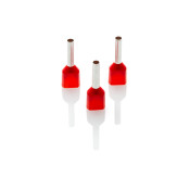 TCEF110F-C 1.0mm Long Twin Cord End Ferrule, Red, Pack of 100