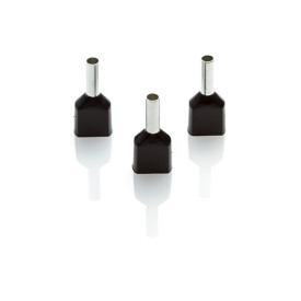 TCEF1508F-C - 1.5mm Twin Cord End Ferrule, Black, Pack of 100