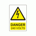 75 x 50mm Danger 240 Volts Colour PP Label