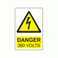 75 x 50mm Danger 380 Volts Colour PP Label