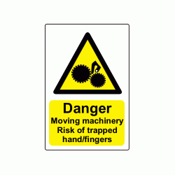 75 x 50mm Danger Moving Machinery Colour PP Label